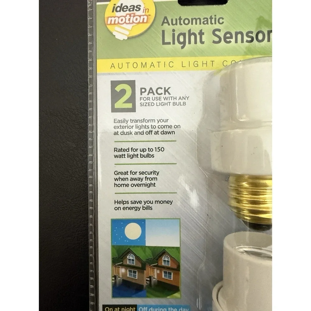 Ideas in Motion 2-pack of Automatic Light Sensors Security On at Night Off - Day
